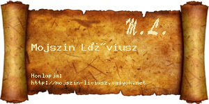 Mojszin Líviusz névjegykártya